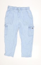 Cargohose Damen UK Größe M Samt Herz Relaxed Fit