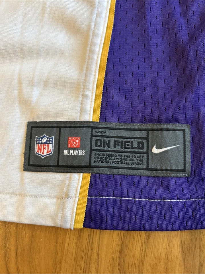 Camiseta de fútbol americano Nike NFL Vikings #28 blanca/púrpura Adrian Peterson Foto 2 de 4