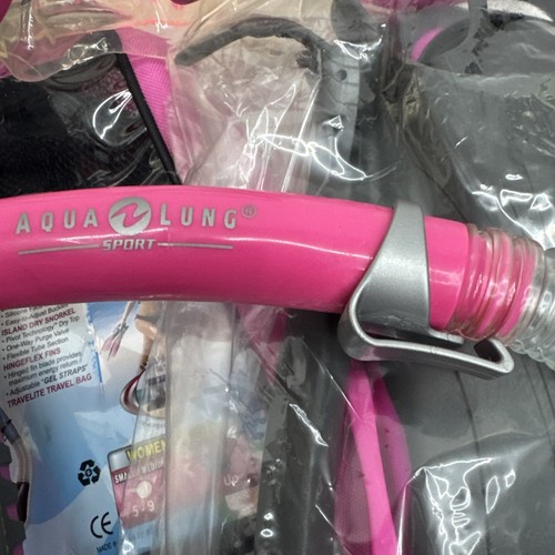 Aqua Lung Sport Full Snorkeling Set LADY  Set M/L Fins   HOT PINK  New! - Picture 7 of 8
