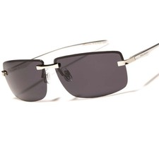 High-End Elegant Stylish Mens Polarized Lens Silver Rectangle Sunglasses