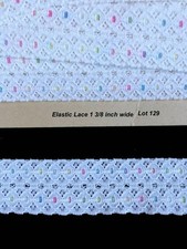 Vnt Novelty Elastic Lace Trim 1 3/8" Wide 5yds Stretchy Head Band Crafts Lot 129