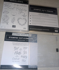 Stampin Up ADORING HEARTS Stamps Thoughtful Moments Embossing Folder DIES