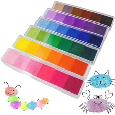 Aphlos Craft Ink Pad Stamps DIY Color, 36 Colors Rainbow Finger Black146