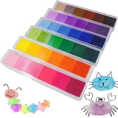 Aphlos Craft Ink Pad Stamps DIY Color, 36 Colors Rainbow Finger Black146