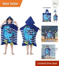 Kids Hooded Beach Towels Wearable Swim Poncho Towel for Girls Boys