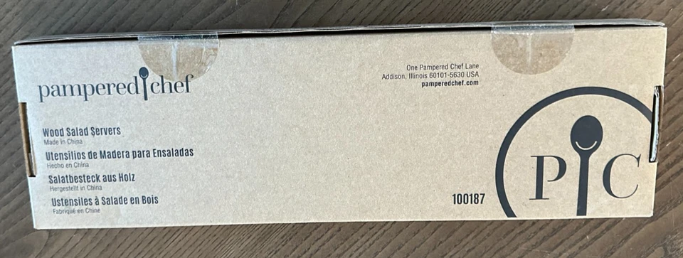 Pampered Chef 100187 Wood Salad Servers New In Box - Image 2 of 2