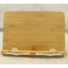 Bamboo Book Stand, Adjustable Book Holder Tray