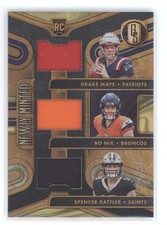 2024 Panini Gold Standard Bo Nix/Rattler/Drake Maye #NMMT-QB2 Newly Minted 22/99