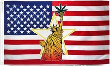 USA STATUE OF LIBERTY LEAF" flag 3x5 ft polyester banner sign US American