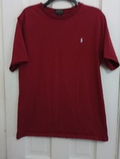 Polo Ralph Lauren T-Shirt Boys XL 18-20 Logo Cotton Tee Shirt Burgundy C9