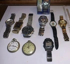 Job Lot (10) Men’s Vintage Watches- Invicta, Fossil,TFX, Timex -Parts or Repair!