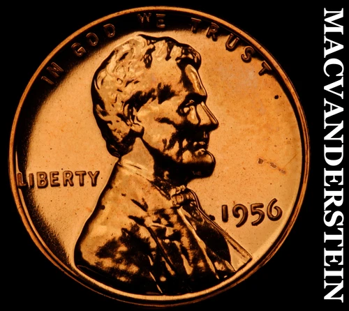 1956 Lincoln Wheat Cent - Red Choice Gem Proof  Lustrous  No Reserve  #i650