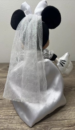 Vestido de Novia Minnie Mouse 10" Peluche Auténtico Parques Disney Original - Imagen 3 de 8