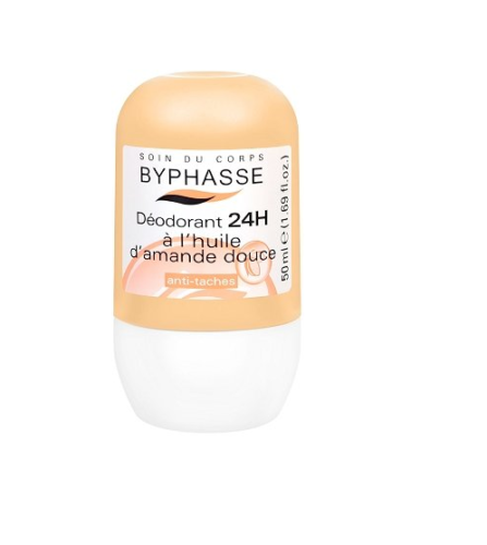 Huile d'amande déodorant Byphasse 24 H protège hydrates forts apaise 50 ml - Photo 1 sur 3