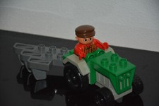 LEGO® DUPLO - Traktor grün + Anhänger Pflug - Bauer - für Bauernhof