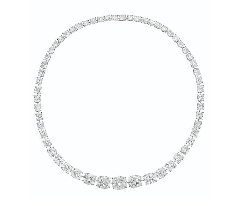 Single line white shop stone necklace