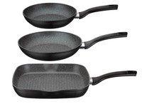 Gsw Pfannen-Set Gourmet Granit 3-Tlg. Induktion Aluminium