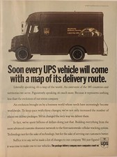 1993 UPS Delivery Service PRINT AD TotalTrack Truck Map Delivery Route VTG 1990s