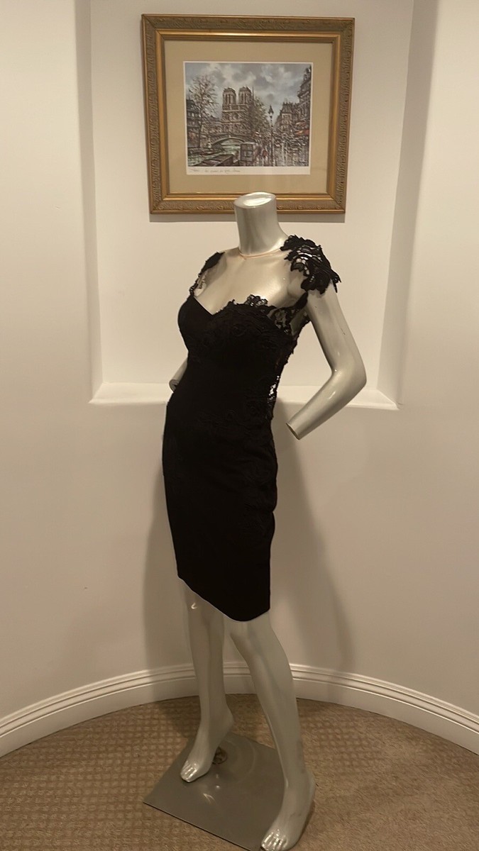 【関税込み】ERMANNO SCERVINO Devore dress ERMANNO SCERVINO Black Lace Corset Dress Size IT 42 | eBay
