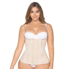 FAJA COLOMBIANA COMPRESSION VEST TUMMY CONTROL OPEN BUST GIRDLE POWERNET