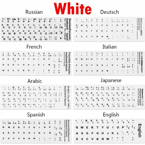 Laptop Keyboard Russian Letter Keyboard Stickers Spanish Alphabet Layout - Zdjęcie 4 z 11