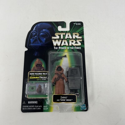 Star Wars Jawa W/ Gonk Droid Power Of The Force CommTech Chip 1999 Sealed