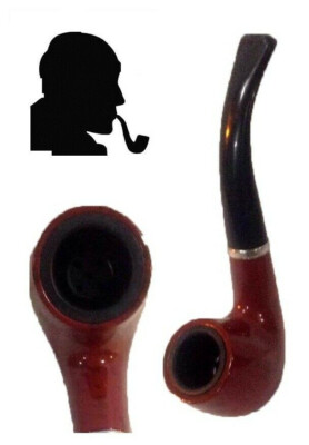 2 robuste Vintage Holz Holzart gebogen Pfeife Rauchen Tabak Zigarre Smoking Pipe