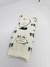 Vintage Gold Toe Novelty Socks Angora Winter White Black Trees and Bear NWT