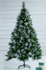 Unlit Christmas Tree  Mixed Tip Frosted Bushy 5ft, 6ft or 7ft Green Xmas Indoor