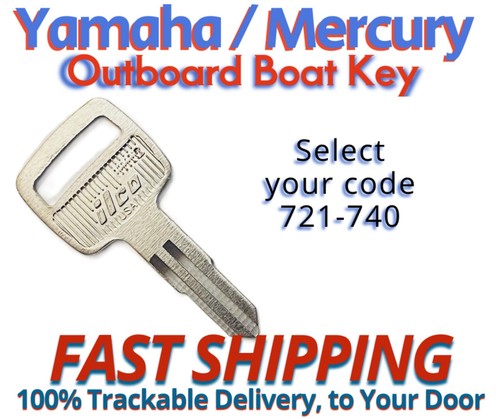 Yamaha / Mercury Kays Outboard Boat Key Cut to your Code Key 721-740 - Picture 1 of 2