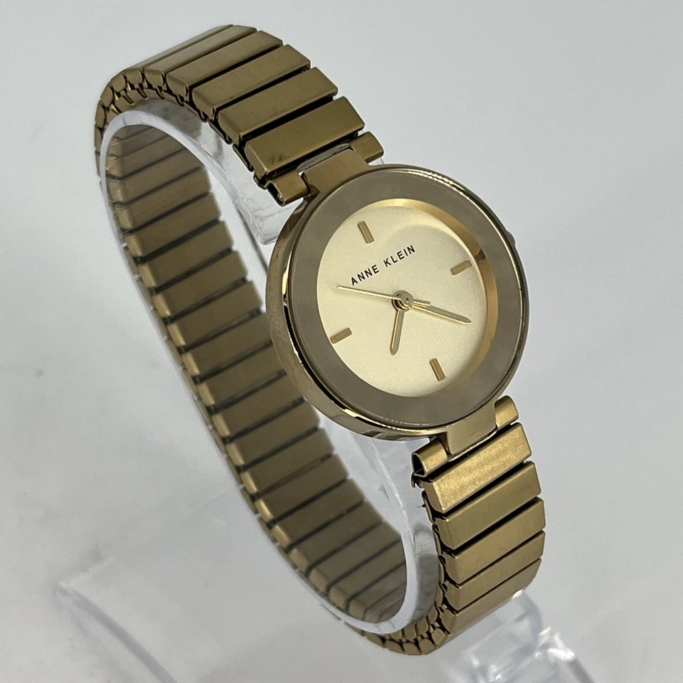 Anne Klein Women's Watch AK/1836 Gold Tone Stretch Bracelet & Dial NEW BATTERY - Image 3 of 4