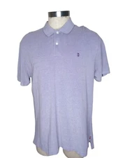 IZOD Polo Shirt Mens XL Light Purple Short Sleeve Hi Low Cotton EUC