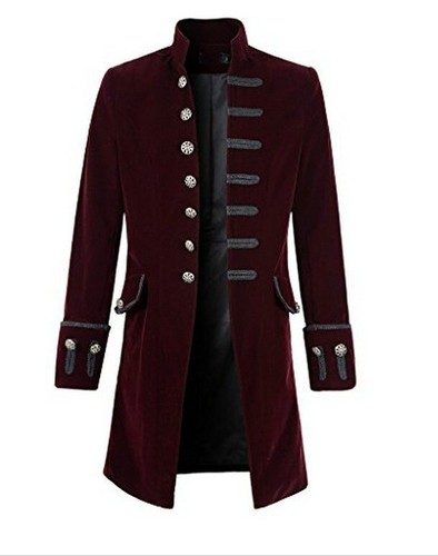 Chaqueta Steampunk Gótica De Colección Para Hombres Blazer Militar Vestido Pirata Abrigo Prendas de abrigo