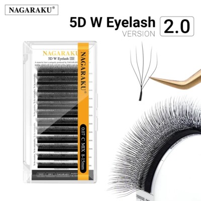 NAGARAKU New Style 2.0 5D W Shape Mega Volume Premade Fans Wimpern Super Soft