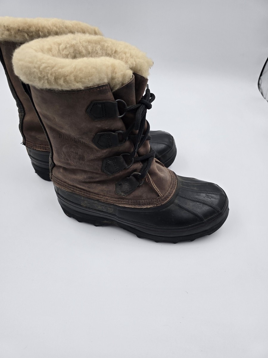 Sorel Bighorn Mens Size 7 Winter Snow Boots Sorel Bighorn Winter Boots Men 8 Brown Leather Rubber  main image 2