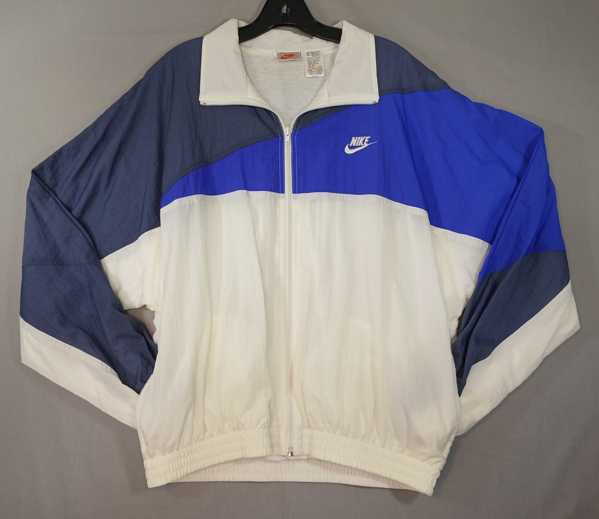 Vintage 90s Nike Full Zip Windbreaker Tracksuit Set Medium White