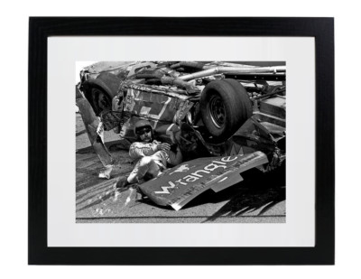 1982 POCONO DALE EARNHARDT STOCK CAR Race CRASH Matted & Framed Picture Photo