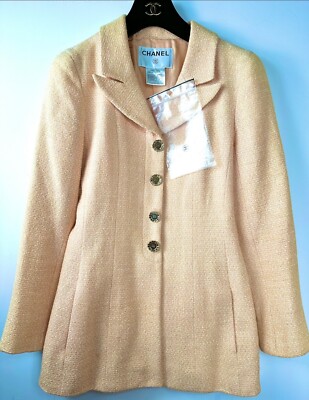 Chanel Vintage 2001 PInk Orange Tweed Jacket 34 36 38 2 4 6 Dress