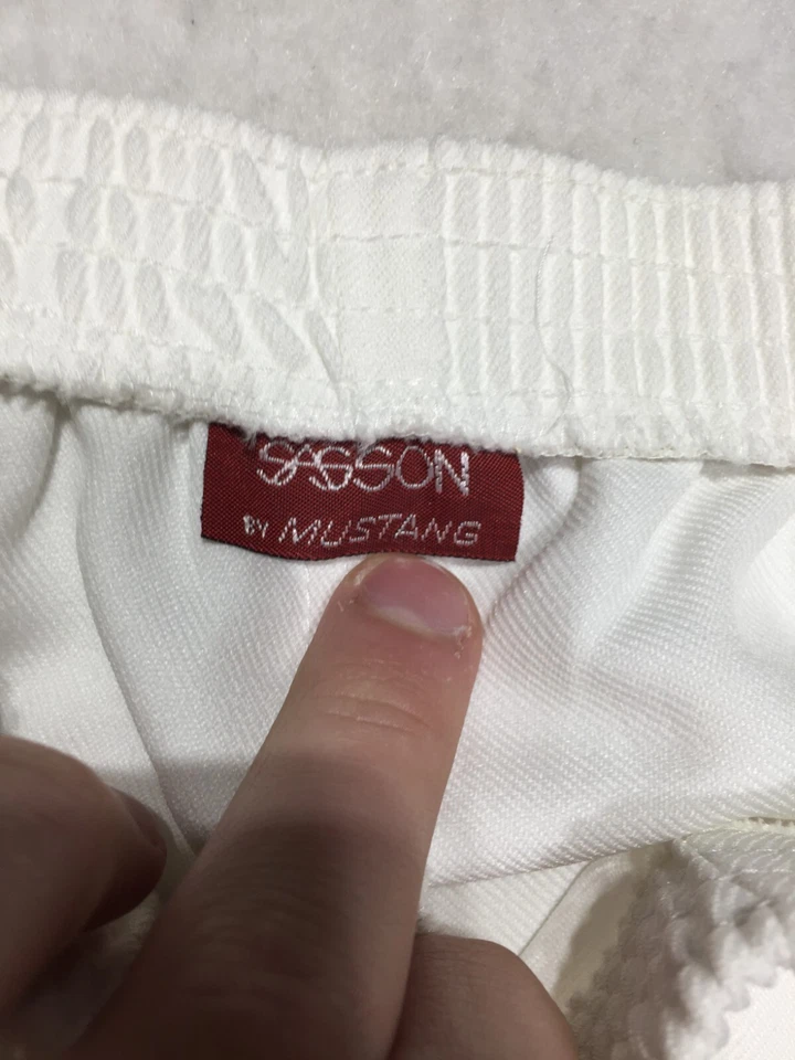 Pantalones de vestir Sasson by Mustang para mujer 16 bolsillos blancos cintura elástica elástica Foto 3 de 4