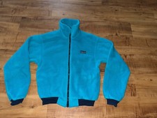 VTG 90s Patagonia Womens 9/10 Blue Fleece Full Zip Jacket Size 9/10 Made In USA