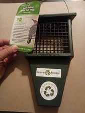 Bird Feeder with Tail Prop Recycled Green, Brand New with Tags