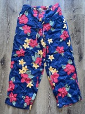 Caribbean Joe Pants Size S Blue Flowers