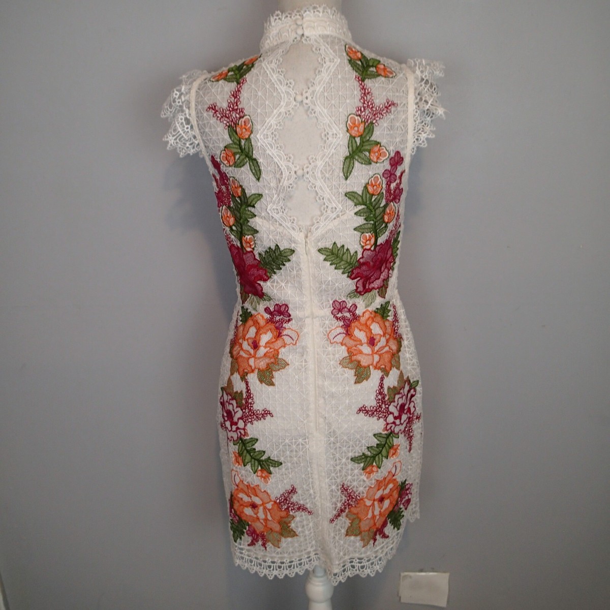 Karen Millen Multicolor Floral Lace Embroidered Dress 8