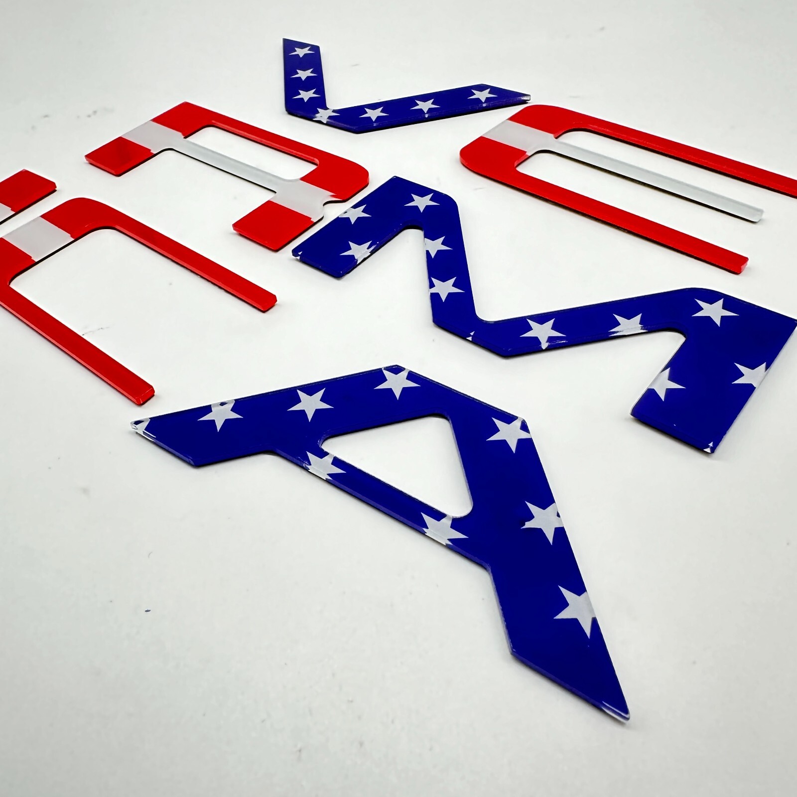 USA Flag Tailgate Insert Letters Adhesive Emblems For 2022-2024 MAVERICK Badges
