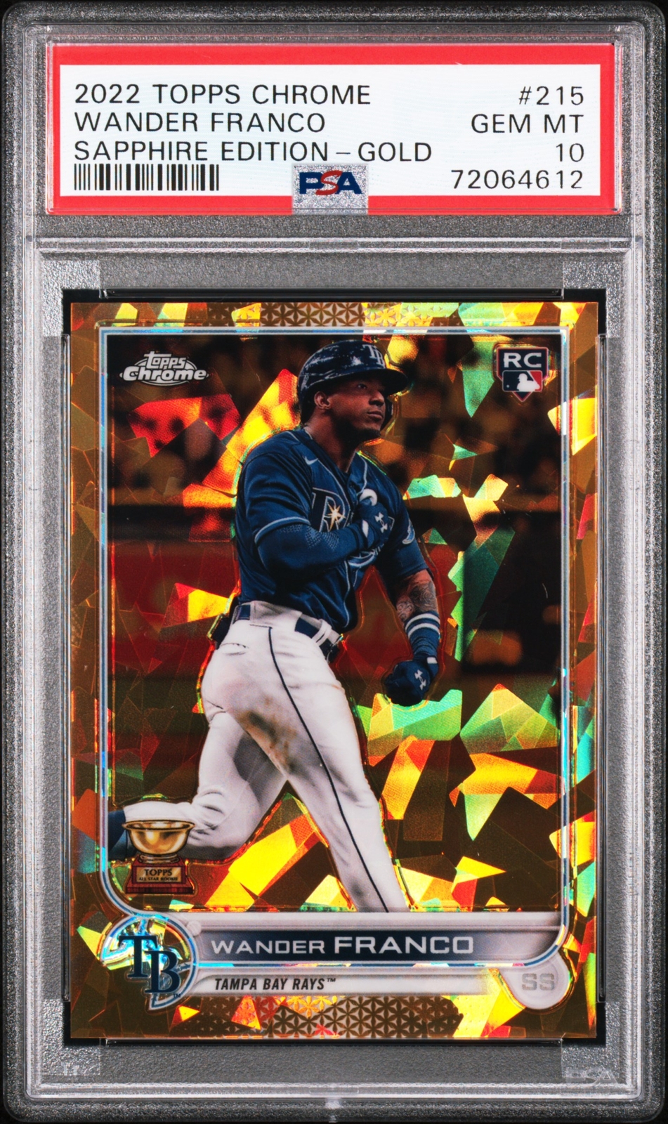 Wander Franco 2022 Topps Chrome Sapphire #215 Sapphire Gold PSA 10 #22/50