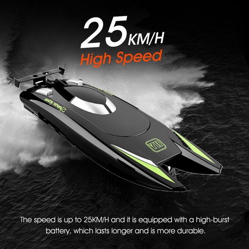 Remote Control Boats for Pool and Lake 25KM/H 2.4GH 2CH RC Boat Black Toys T5C2 - Picture 5 of 17