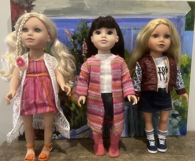 Lot of 3 Journey Girls Meredith, Callie and Ilee 18'' dolls Friends For AG