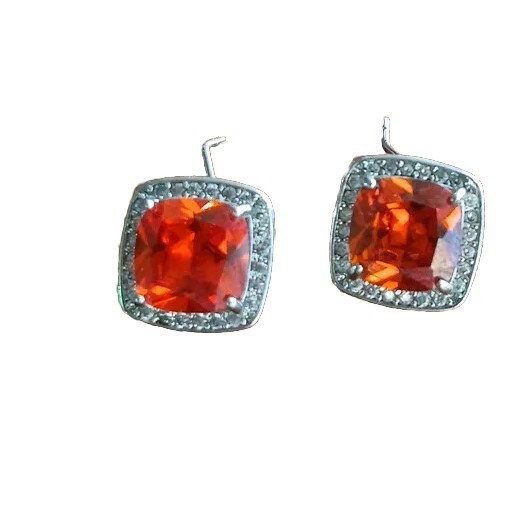 Ruby Earrings Sterling Silver 925 Stud Earrings f… - image 2
