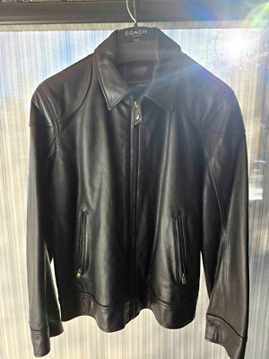 BRAND NEW  AUTHENTIC COACH LEATHER BLACK JACKET ( MADE IN KOREA)
