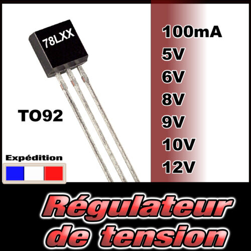 1540# régulateur de tension au choix 3,3V, 5V, 6V, 8V , 9V, 10, 12V - 100mA TO92 - Bild 1 von 1